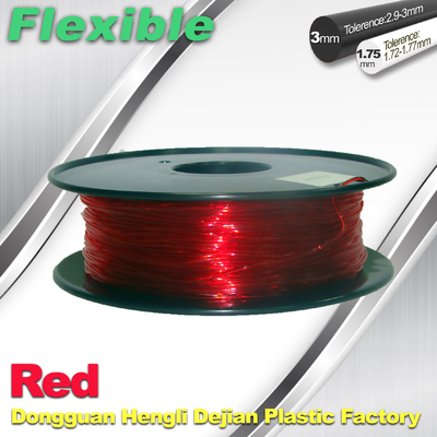 TPU elastyczne wkłady do drukarek 3d 1,75 / 3,0 mm czerwone i przezroczyste