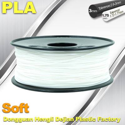 Soft PLA 3D włókno drukarki, 1,75 / 3,0 mm, białe kolory