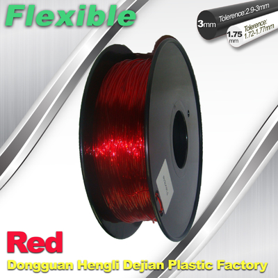 Profesjonalna ekologiczna elastyczna (TPU) czerwona drukarka 3D o grubości 1,75 mm