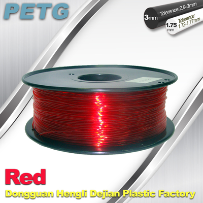 Hight Transparent Red PETG 3D Printer Filament Kwas i odporność na Alkalia 1,0 kg / rolka
