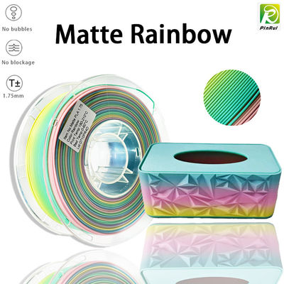 PINRUI Drukarka 3D Włókno PLA Matte Rainbow 1,75 mm 1 kg Wielokrotne kolory Pasuje do większości drukarek FDM