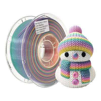 PINRUI Drukarka 3D Włókno PLA Rainbow 1,75 mm 1 kg Wielokrotne kolory Pasuje do większości drukarek FDM