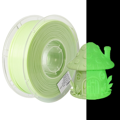 Żarzący się w ciemności filament PLA PINRUI, kolor jasnozielony, pręty do drukarek 3D dostępne w sprzedaży