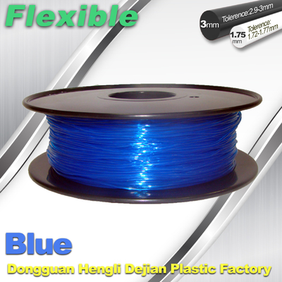Wysoka Miękka TPU Guma 3D włókien drukarki 1.75mm / 3.0mm In Blue