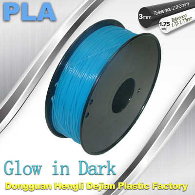 Wysoka wytrzymałość 1.75mm 3mm PLA żarowe żarzenie w ciemnym żarniku dla drukarki 3D