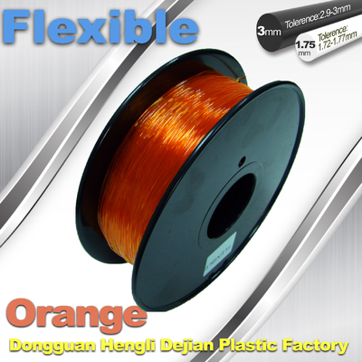 Pomarańczowy 3.0mm / 1.75mm Giętki Elastyczny 1.0KG / Rolls Drukarka 3D Filament
